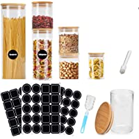 MEckily Juego de 6 tarros de cristal herméticos para especias- tarros de cristal de borosilicato con tapa- capacidad 300…